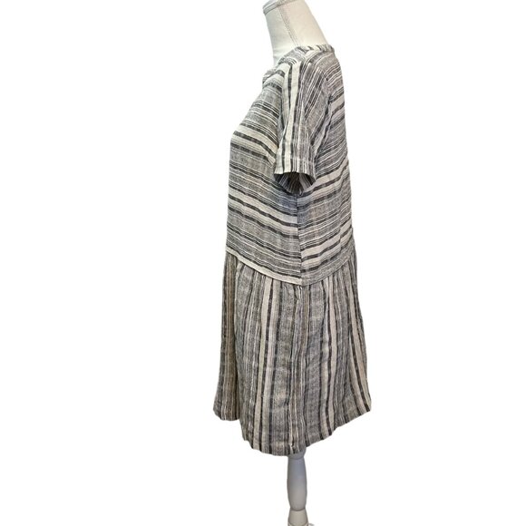 Mod Ref Breezy Striped Casual  Lightweight Cotton Cottage Kinfolk Shift Dress‎ L - Picture 2 of 9